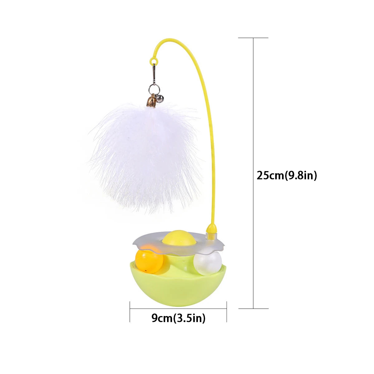 Interactive Cat Tumbler Toy, ABS Base with Feathers