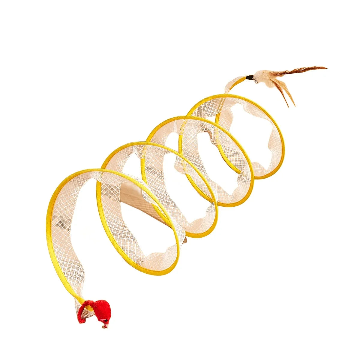 S Type Cats Tunnel Spring Toy Folded Cat Tunnel