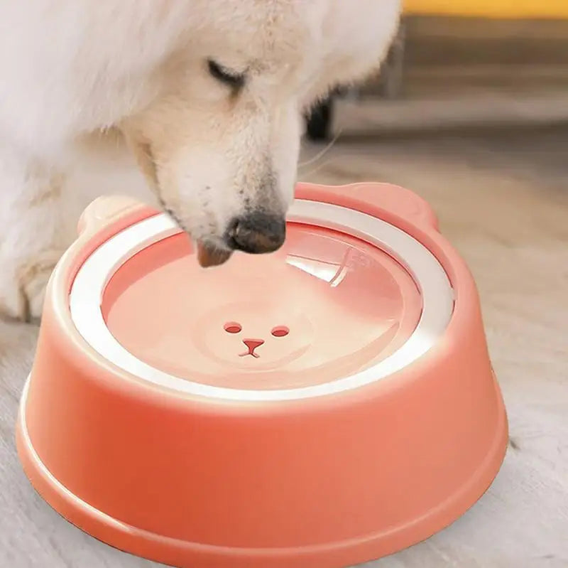 Pet Water Dish Spill-Proof Dog Bowl Slow Water