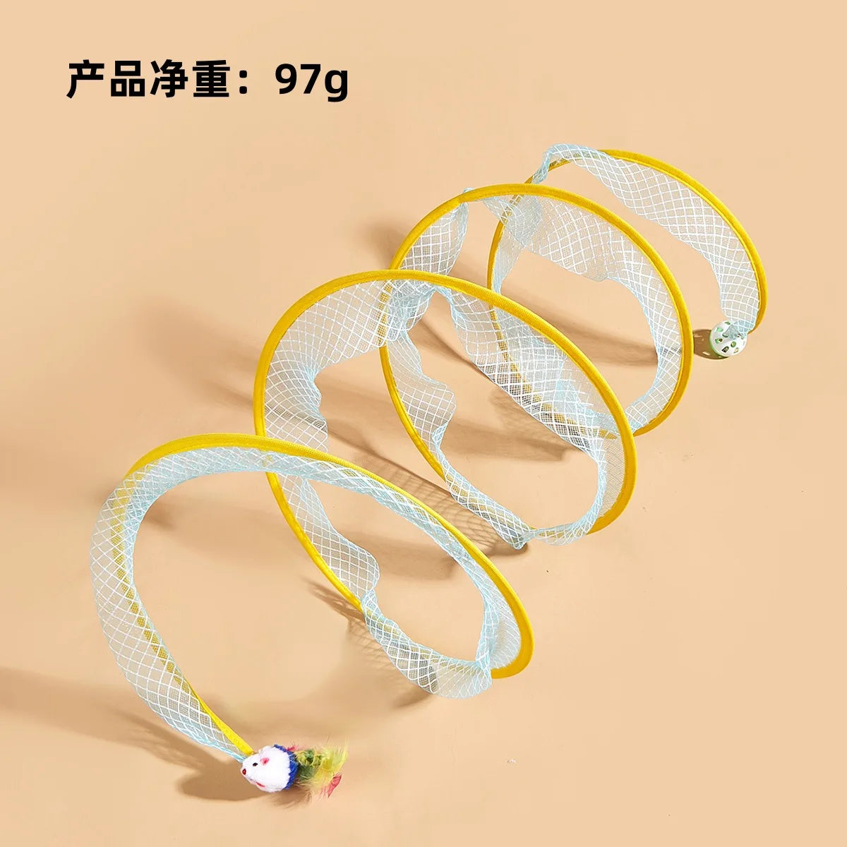 S Type Cats Tunnel Spring Toy Folded Cat Tunnel