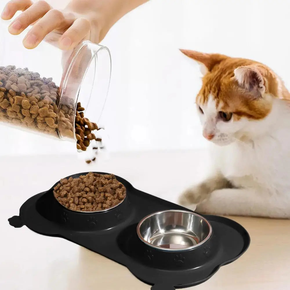 Dog Double Feeding Bowl Double Feeder Bowls