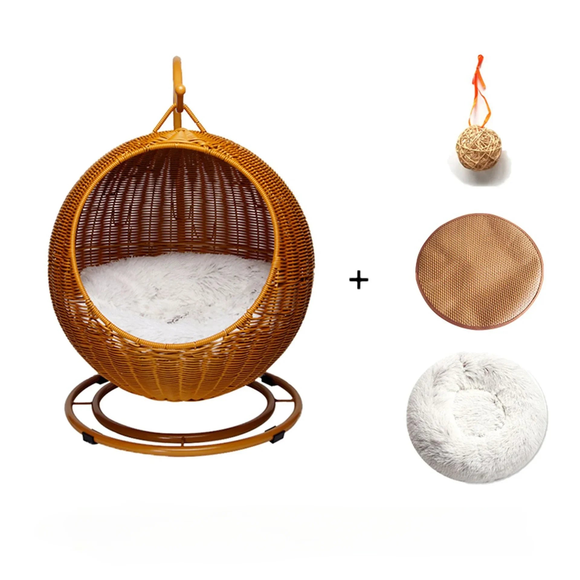 Rattan Cat Nest and Cat Cage Washable Cat Hanging