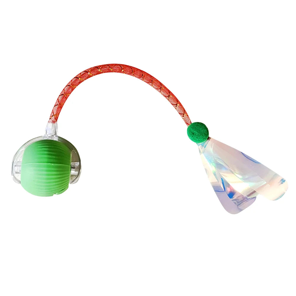 Interactive Cat Toys Ball with Elastic Mesh Tail Auto