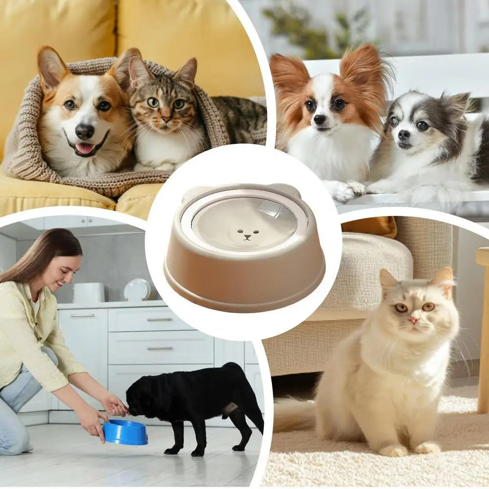 Pet Water Dish Spill-Proof Dog Bowl Slow Water