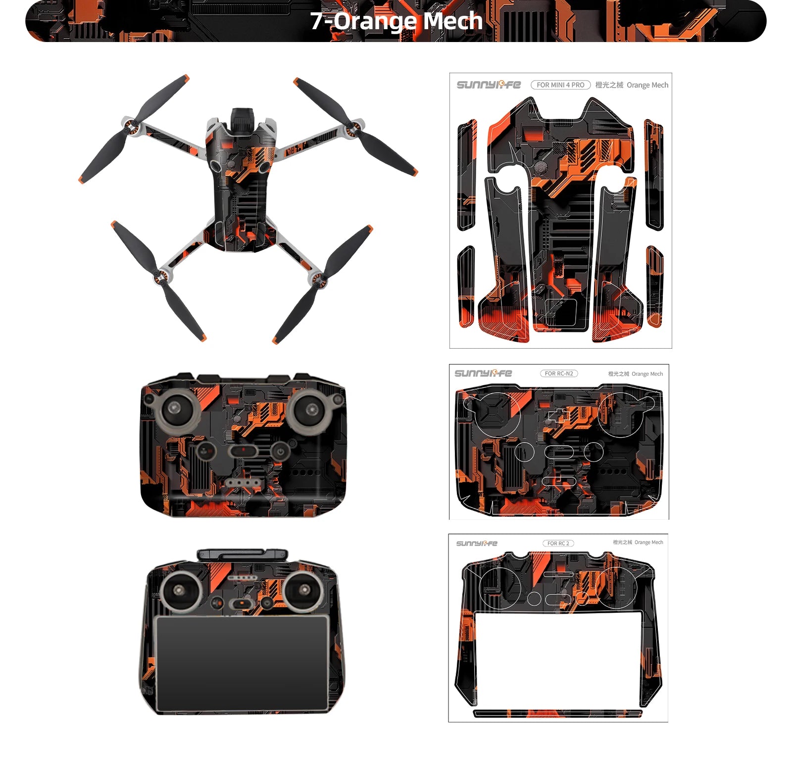 For DJI Mini 4 Pro Stickers Drone Protective Film