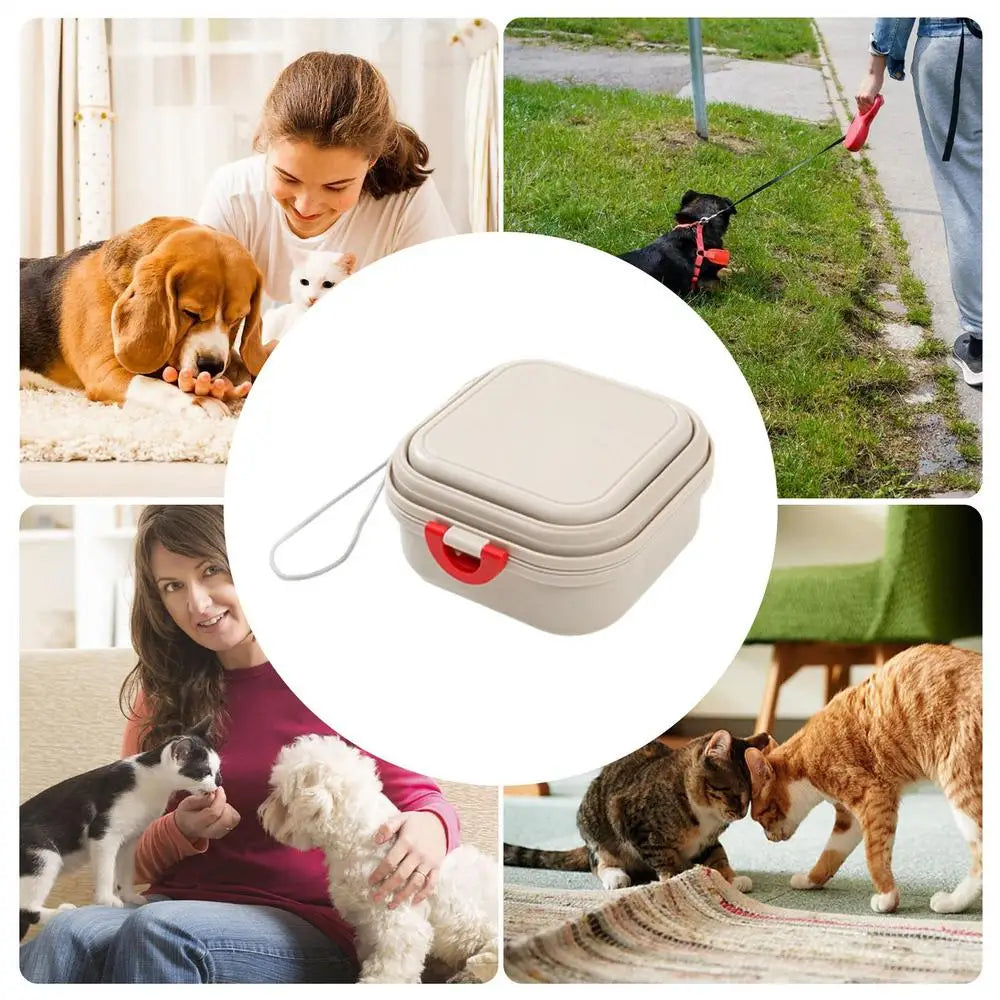 Travel Dog Water Food Bowl Folding Puppy Feeder