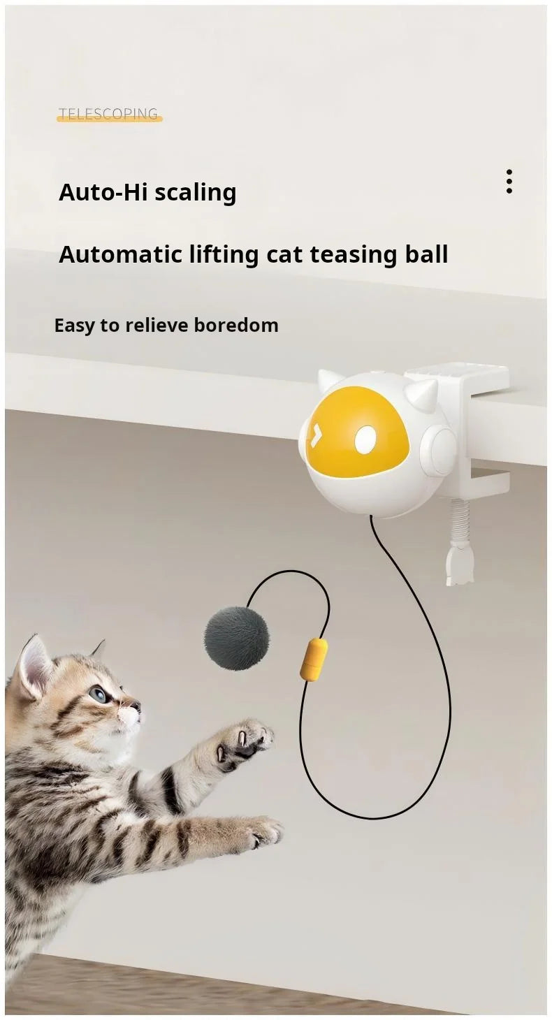 Electric Cat Toy Ball Automatic Lifting Spring Rod