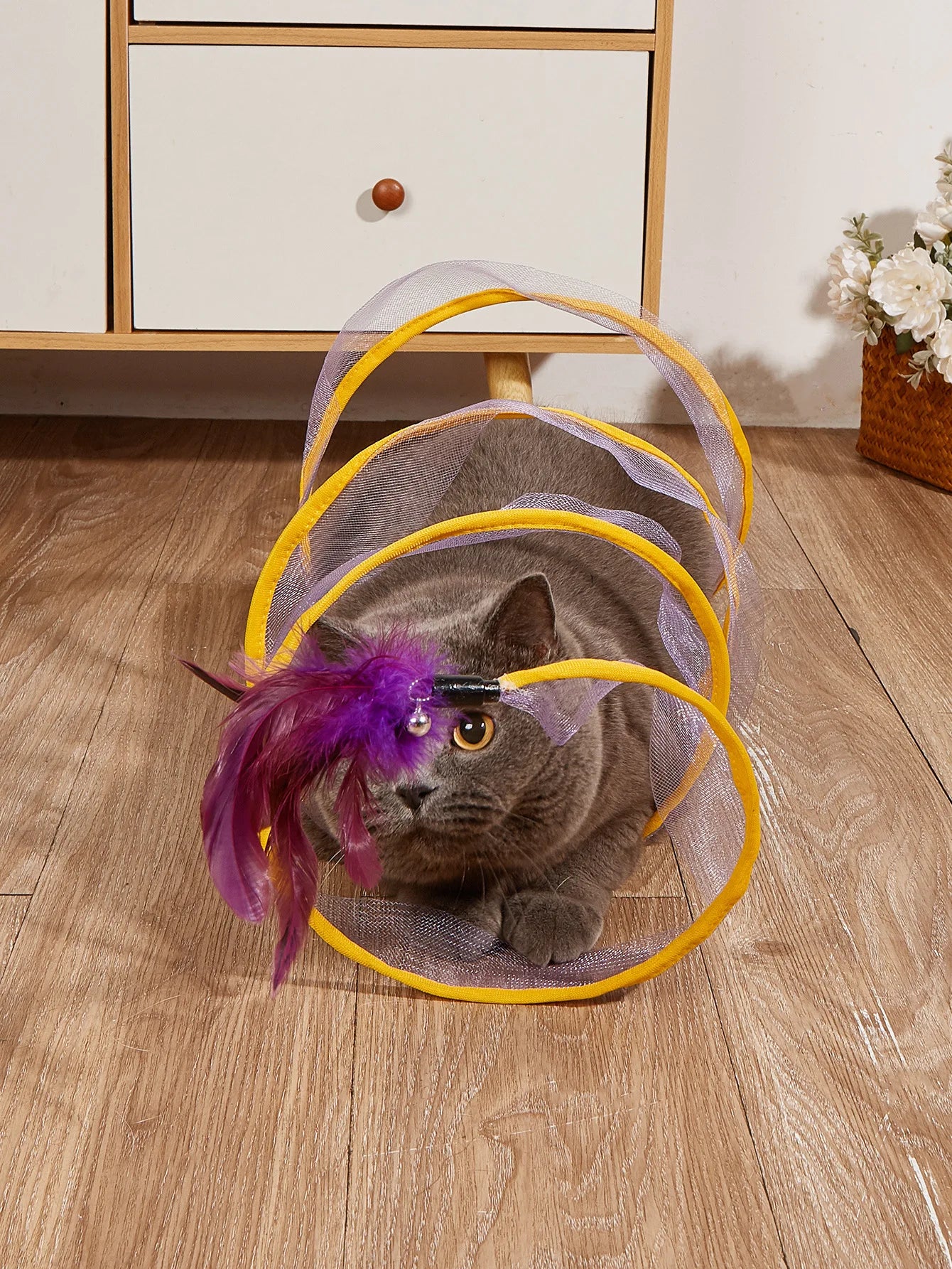 S Type Cats Tunnel Spring Toy Folded Cat Tunnel