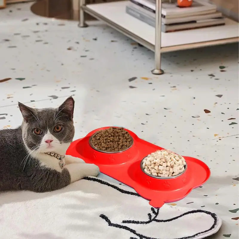 Dog Double Feeding Bowl Double Feeder Bowls