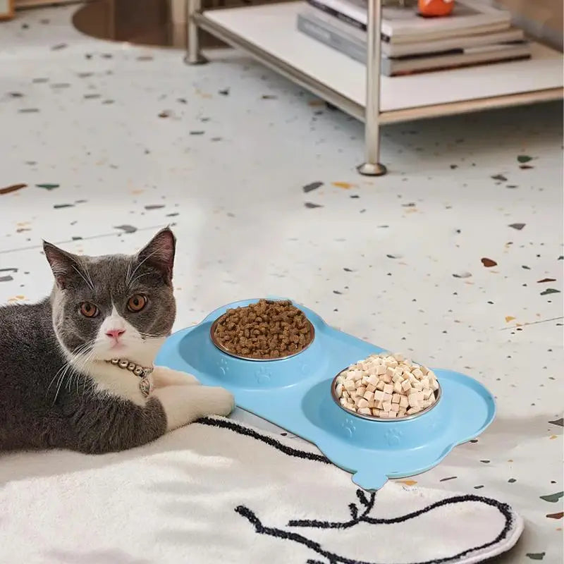 Dog Double Feeding Bowl Double Feeder Bowls