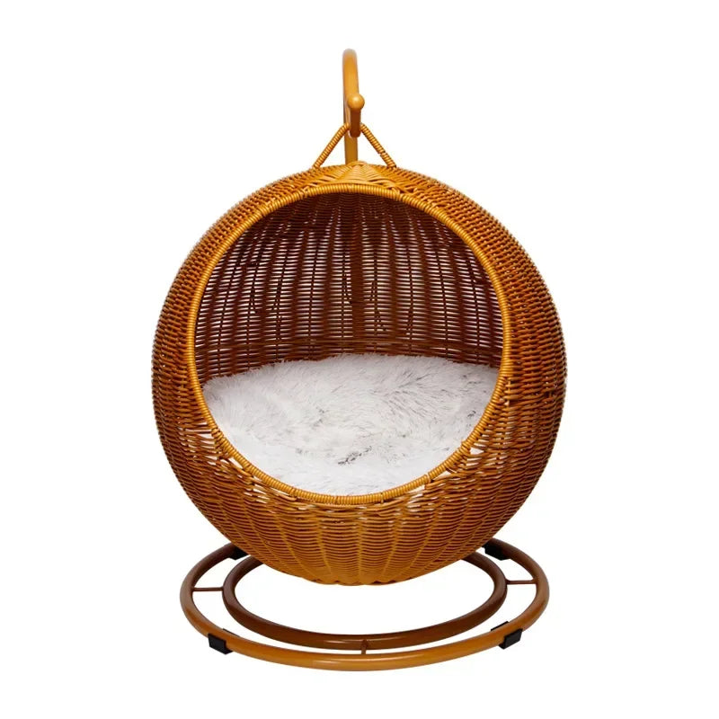 Rattan Cat Nest and Cat Cage Washable Cat Hanging