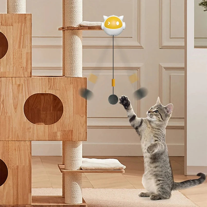 Electric Cat Toy Ball Automatic Lifting Spring Rod
