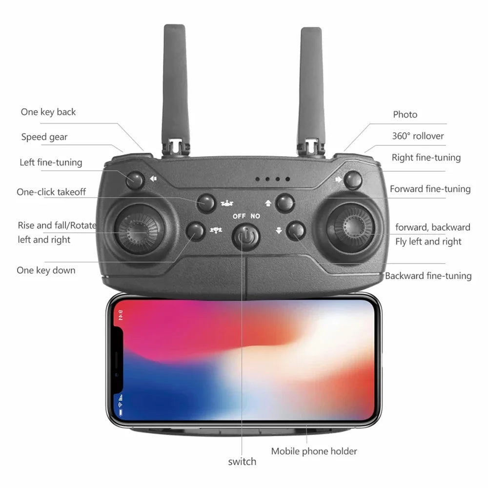 Professional Drone E88 4K Wide-Angle HD 1080P