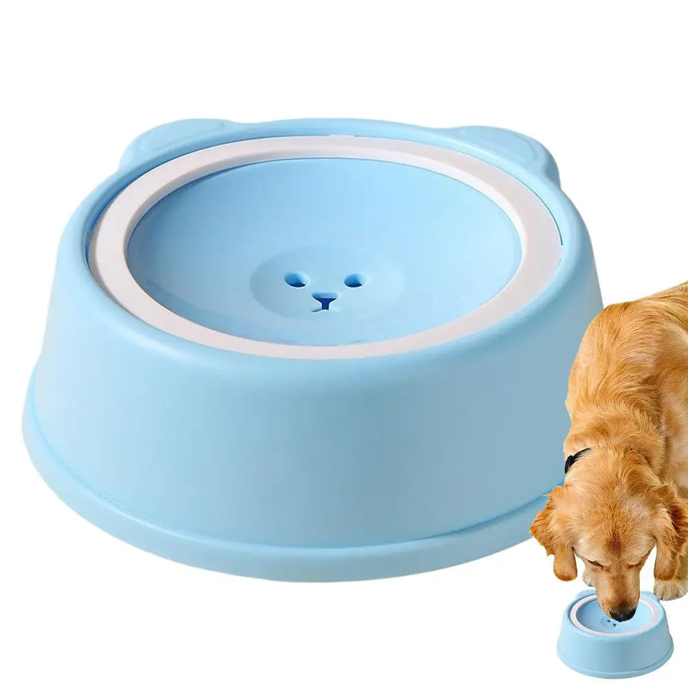 Pet Water Dish Spill-Proof Dog Bowl Slow Water