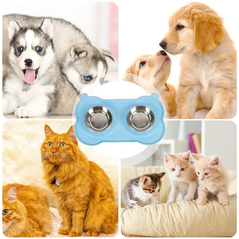 Dog Double Feeding Bowl Double Feeder Bowls