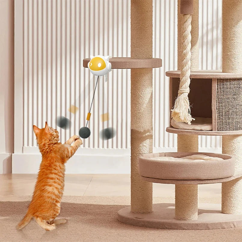 Electric Cat Toy Ball Automatic Lifting Spring Rod