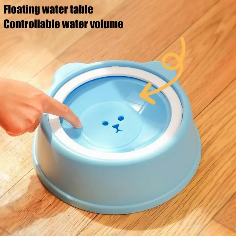 Pet Water Dish Spill-Proof Dog Bowl Slow Water