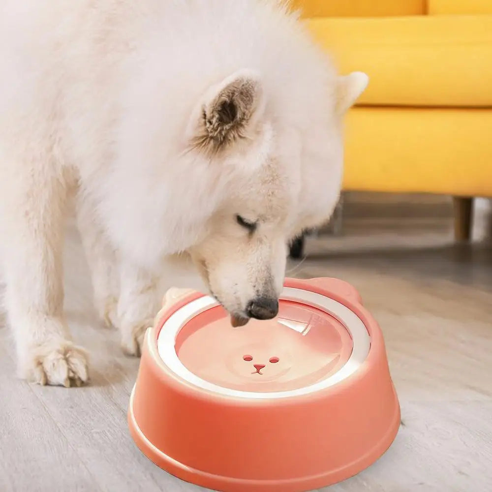 Pet Water Dish Spill-Proof Dog Bowl Slow Water