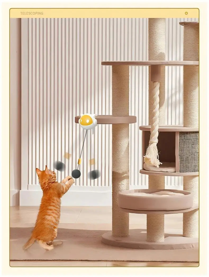 Electric Cat Toy Ball Automatic Lifting Spring Rod