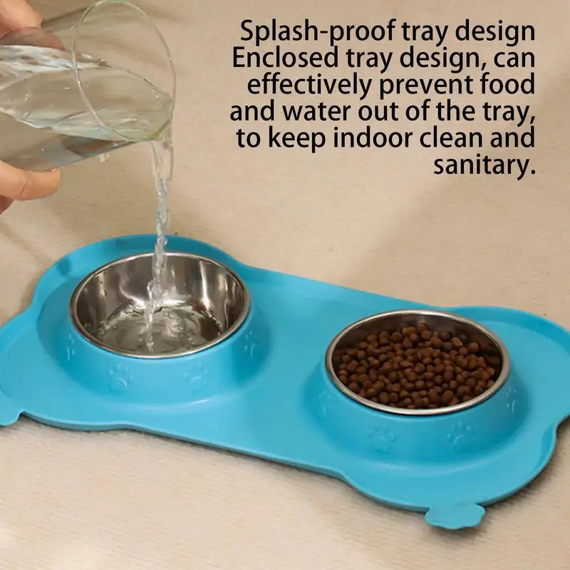 Dog Double Feeding Bowl Double Feeder Bowls