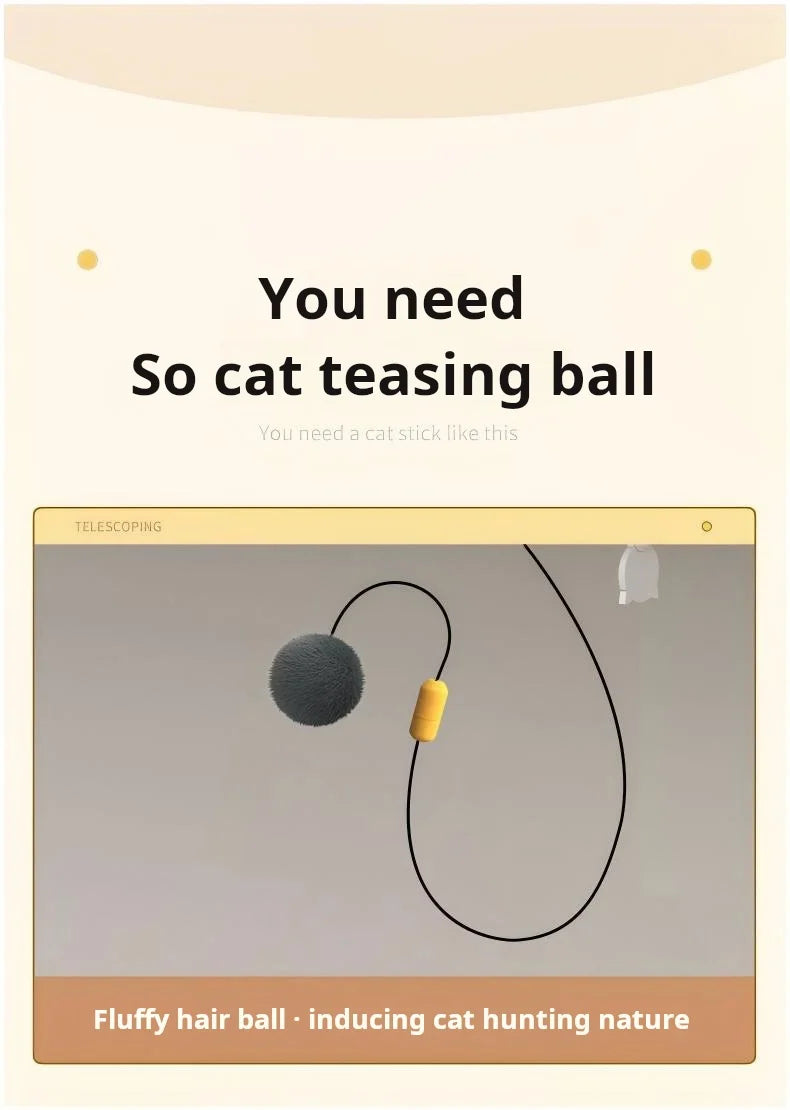 Electric Cat Toy Ball Automatic Lifting Spring Rod