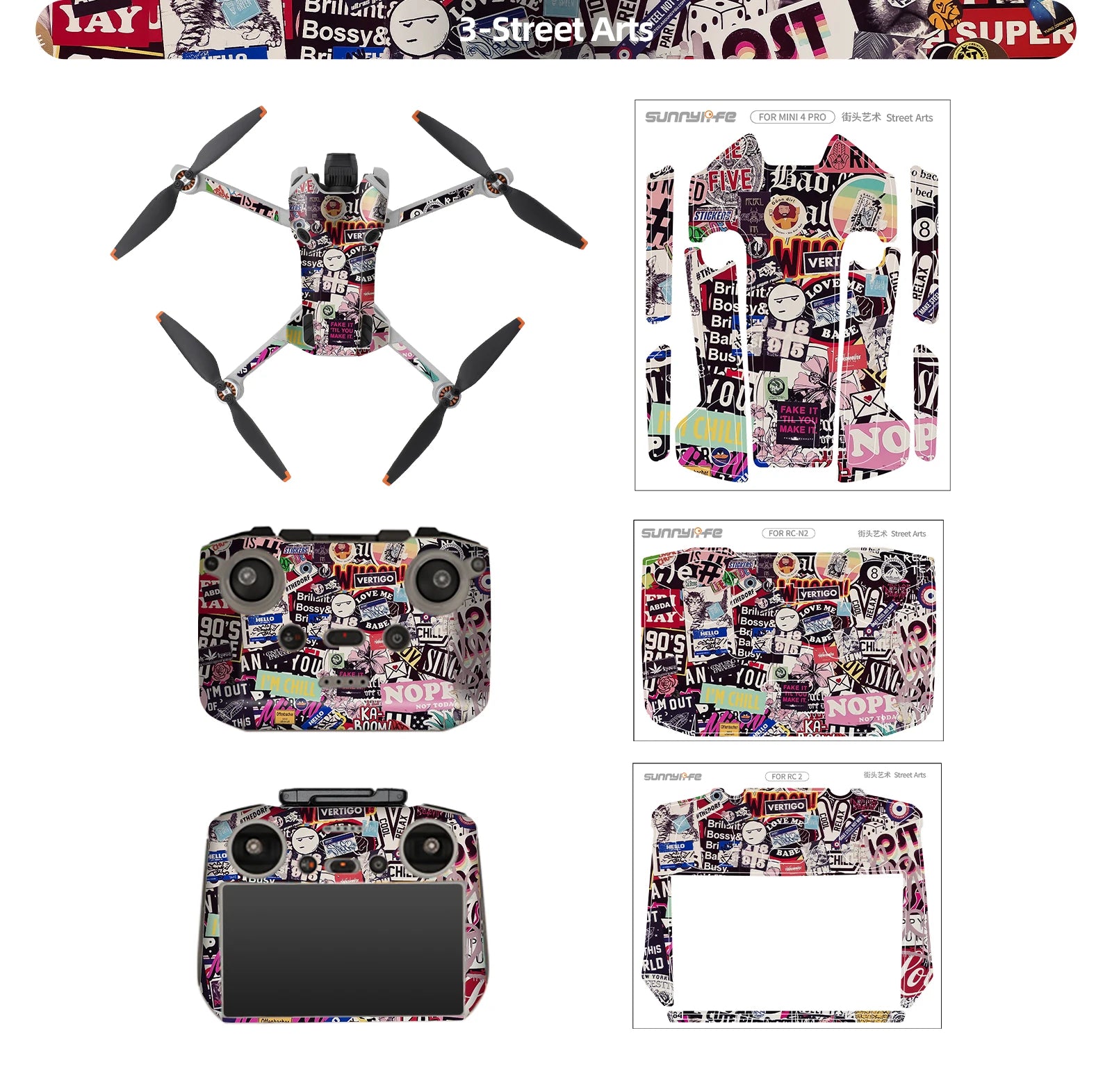 For DJI Mini 4 Pro Stickers Drone Protective Film