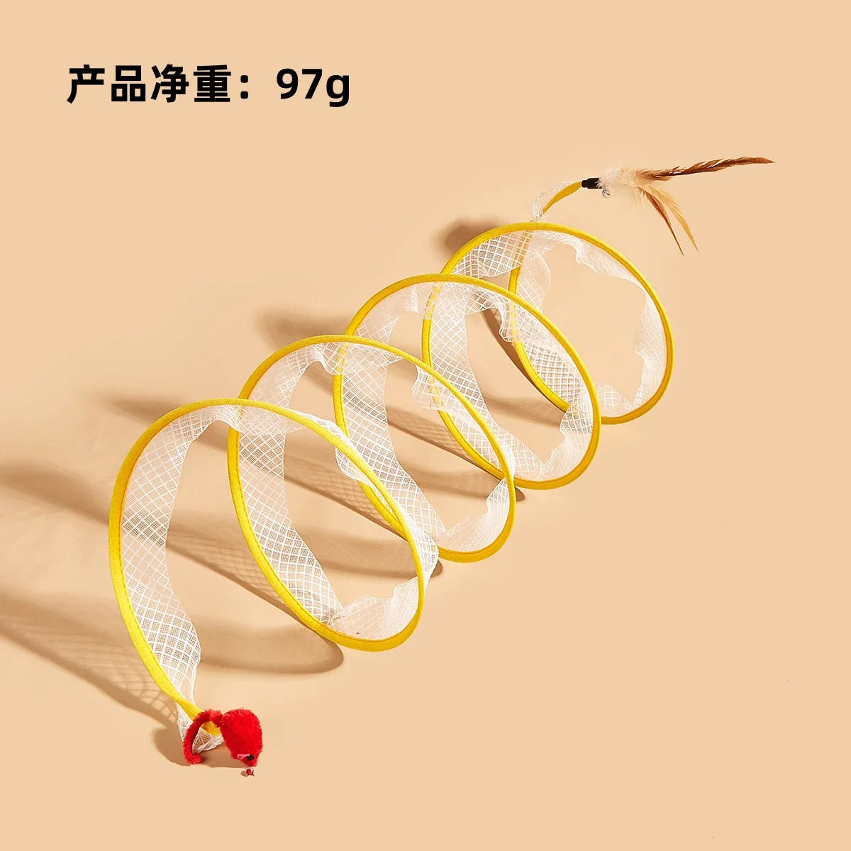 S Type Cats Tunnel Spring Toy Folded Cat Tunnel