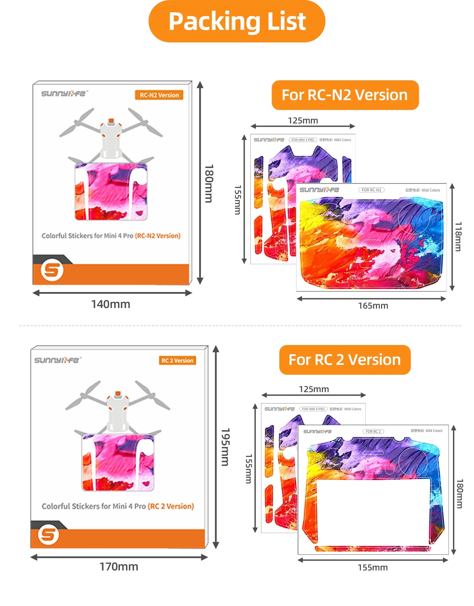 For DJI Mini 4 Pro Stickers Drone Protective Film