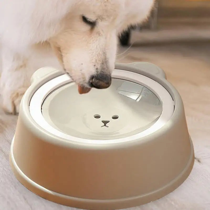 Pet Water Dish Spill-Proof Dog Bowl Slow Water