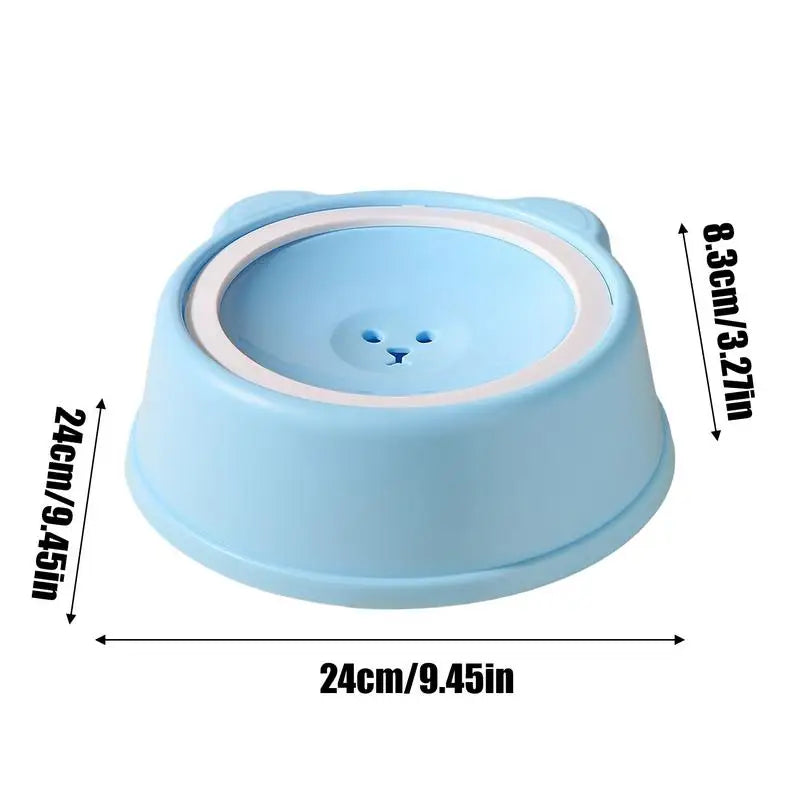 Pet Water Dish Spill-Proof Dog Bowl Slow Water