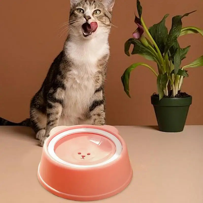 Pet Water Dish Spill-Proof Dog Bowl Slow Water