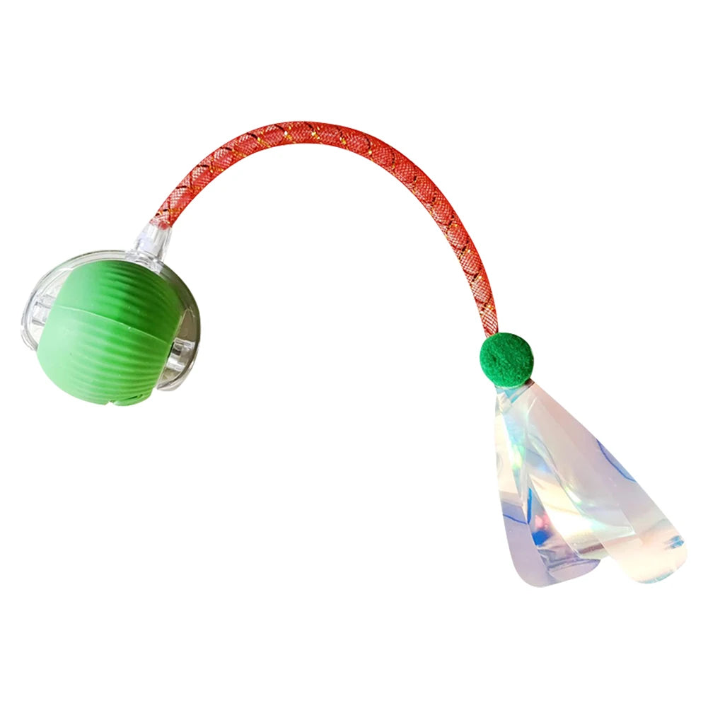 Interactive Cat Toys Ball with Elastic Mesh Tail Auto