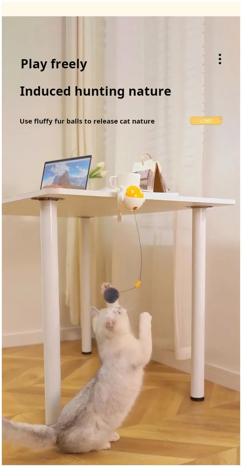 Electric Cat Toy Ball Automatic Lifting Spring Rod