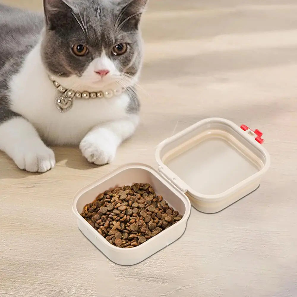 Travel Dog Water Food Bowl Folding Puppy Feeder