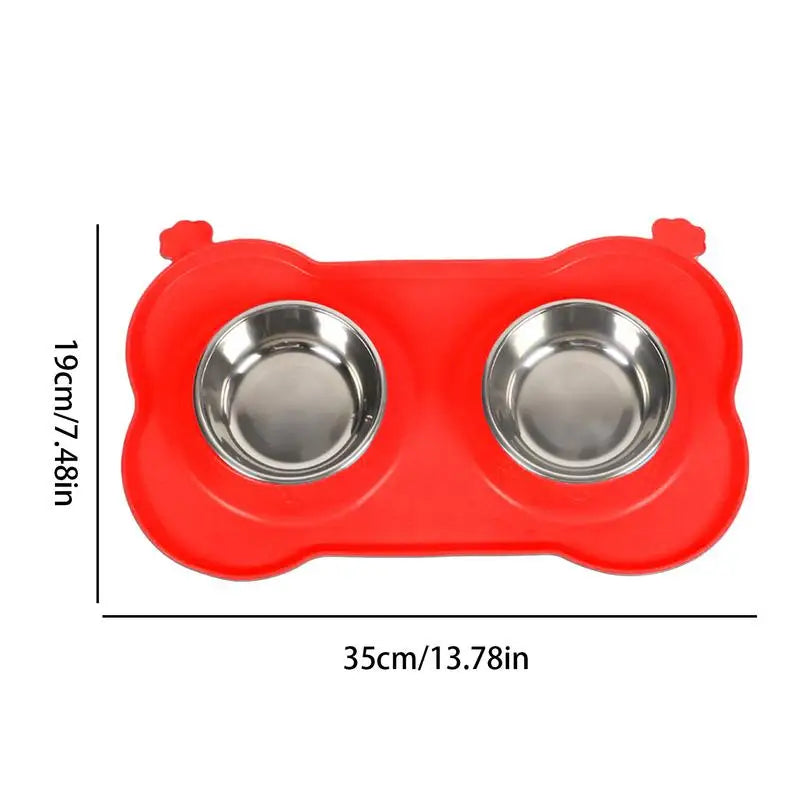 Dog Double Feeding Bowl Double Feeder Bowls