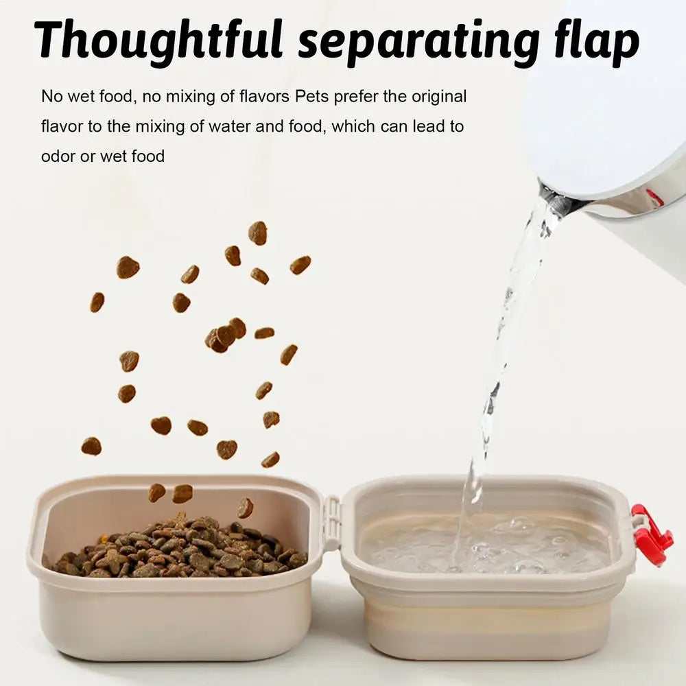 Travel Dog Water Food Bowl Folding Puppy Feeder