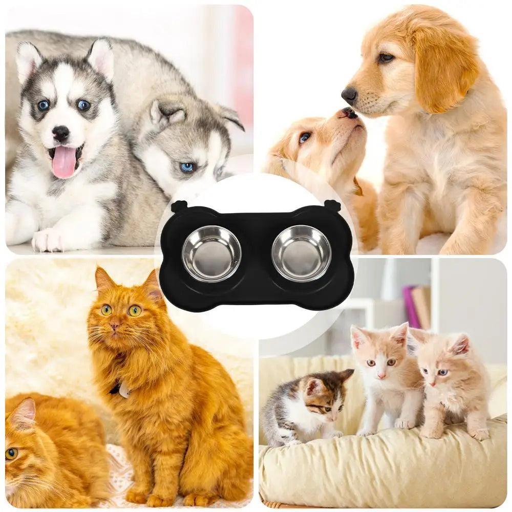 Dog Double Feeding Bowl Double Feeder Bowls