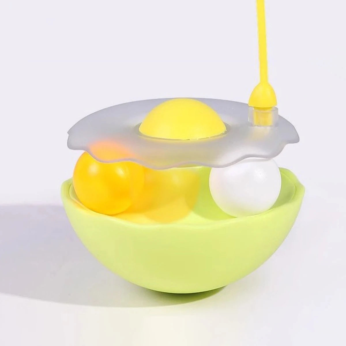 Interactive Cat Tumbler Toy, ABS Base with Feathers