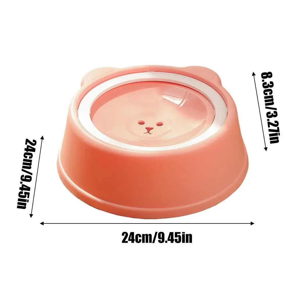 Pet Water Dish Spill-Proof Dog Bowl Slow Water