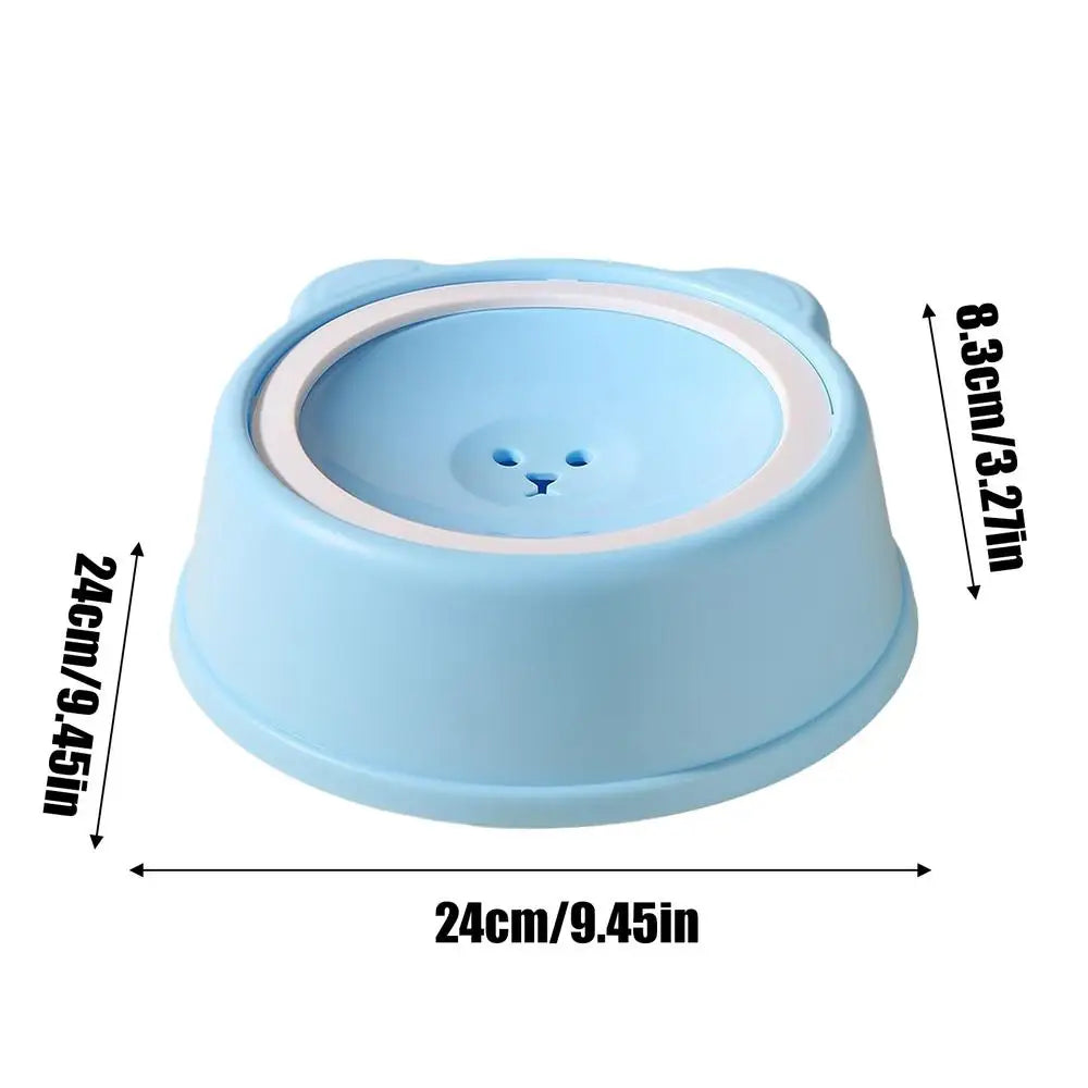 Pet Water Dish Spill-Proof Dog Bowl Slow Water
