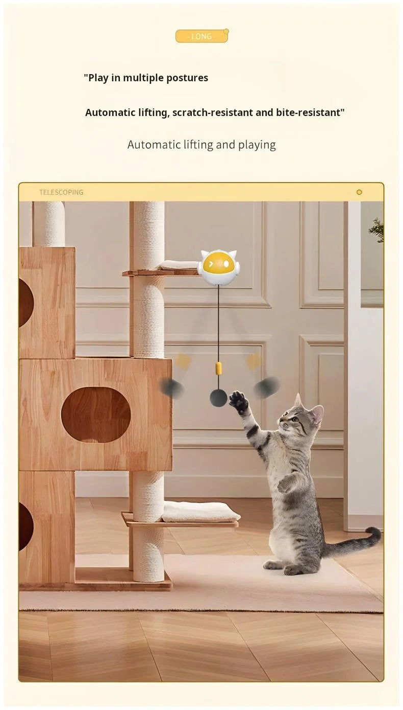 Electric Cat Toy Ball Automatic Lifting Spring Rod