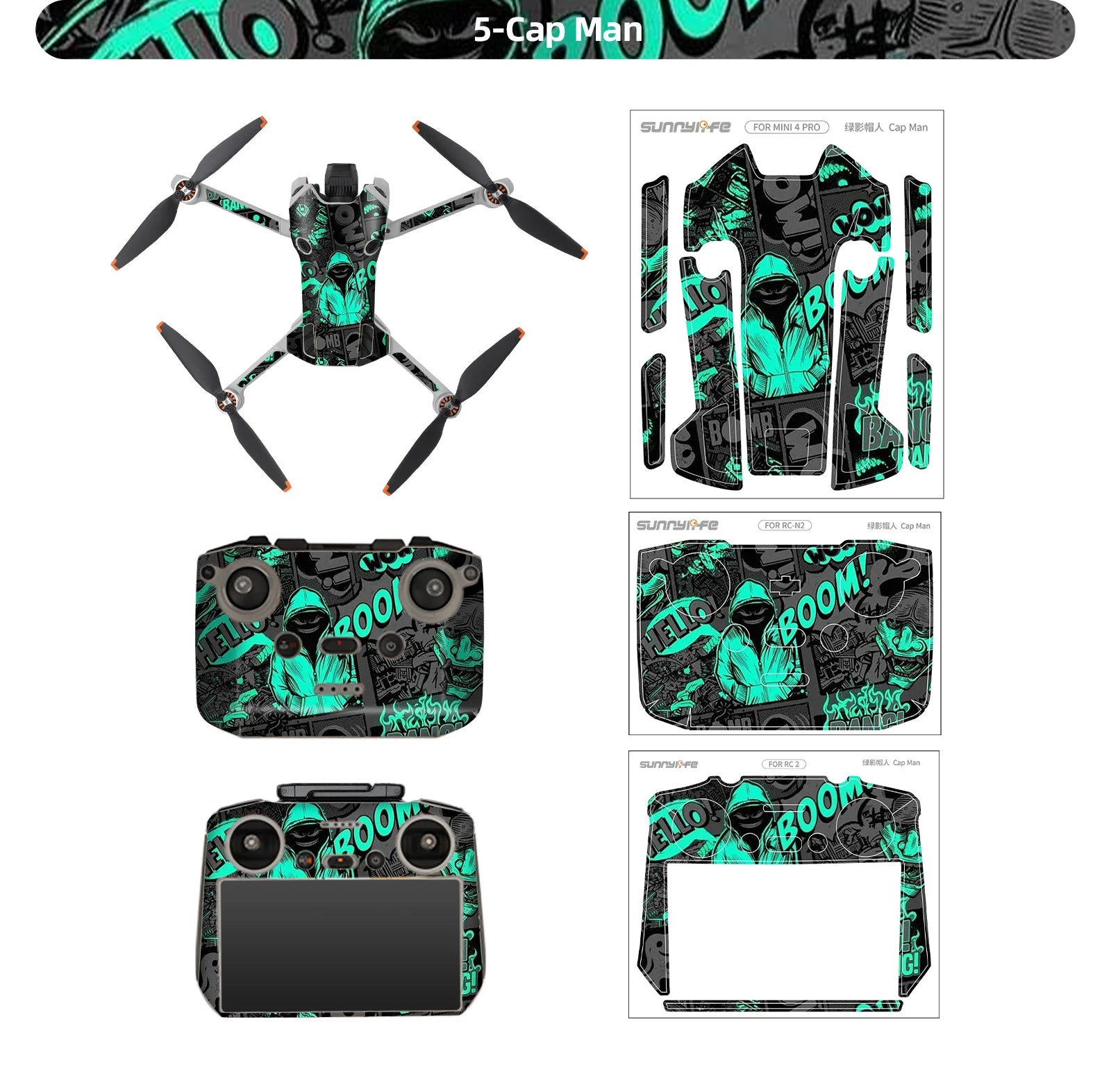 For DJI Mini 4 Pro Stickers Drone Protective Film