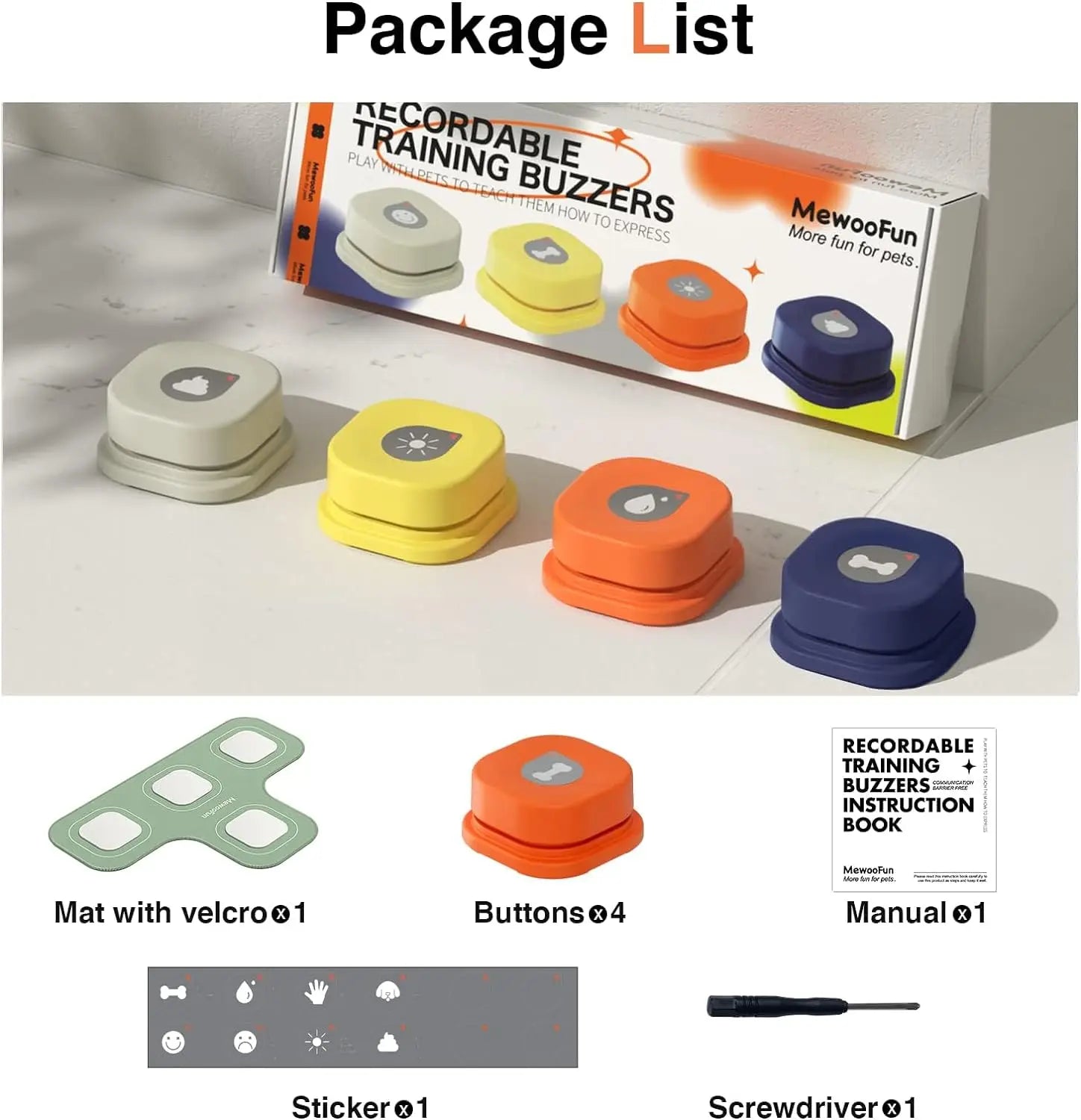 MEWOOFUN Dog Button Record Talking Pet